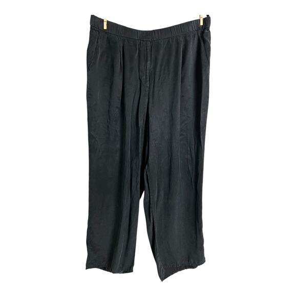 Eileen Fisher Women's Black Lyocel Tencel Wide Leg Trouser Pants Size 1X Plus - Picture 1 of 7
